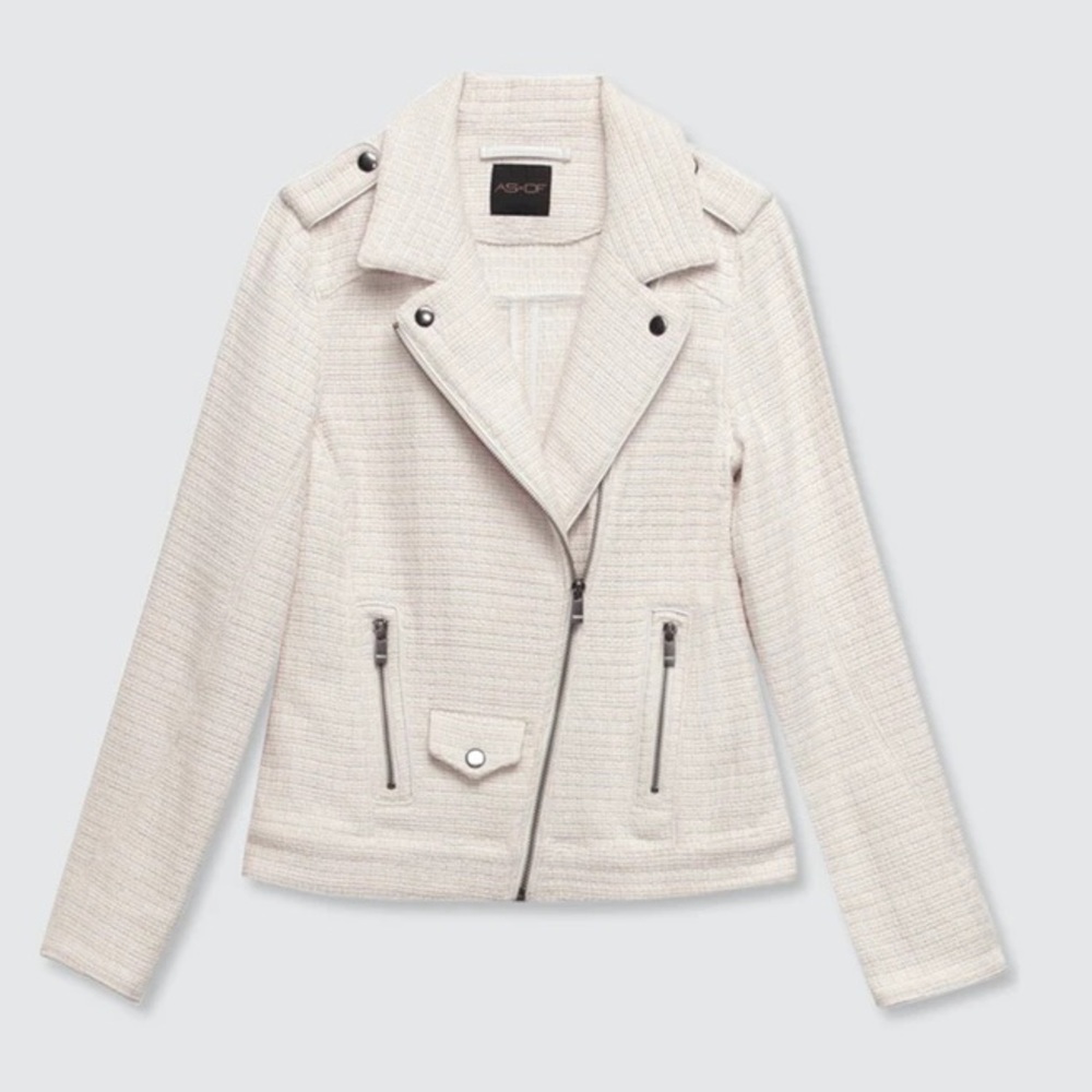 Adelaide AS by DF White Tweed Moto Jacket - XS - Picture 3 of 12